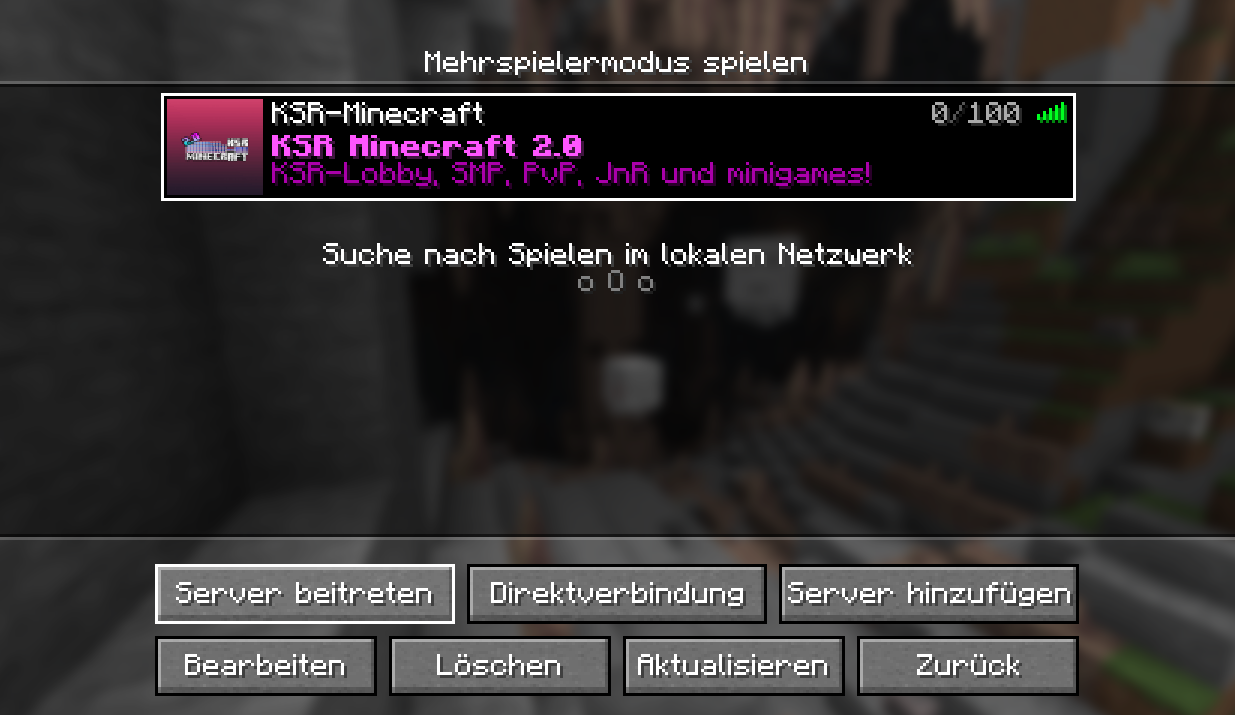 Minecraft Serverinformationen bearbeiten