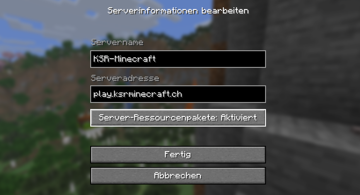 Minecraft Mehrspieler – Server hinzufügen